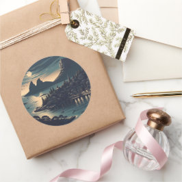 Moonlit Port Ronde Sticker