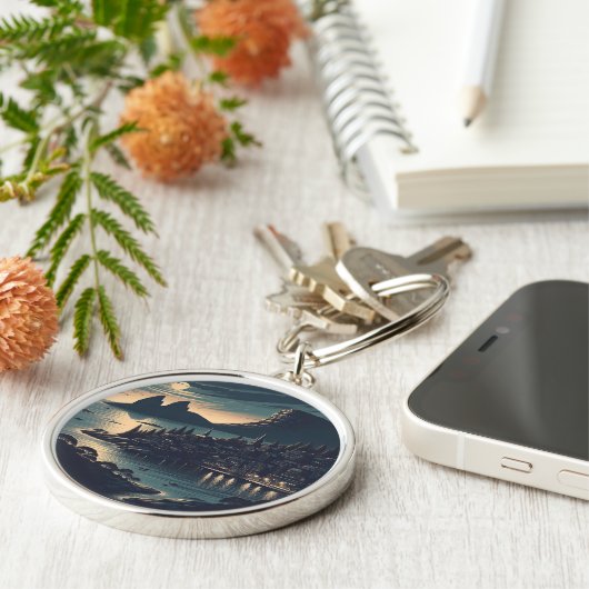 Moonlit Port Sleutelhanger (Zijkant)