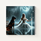 Moonlit Princess en Rottweiler - Fantasy Notitiebo Notitieboek (Achterkant)