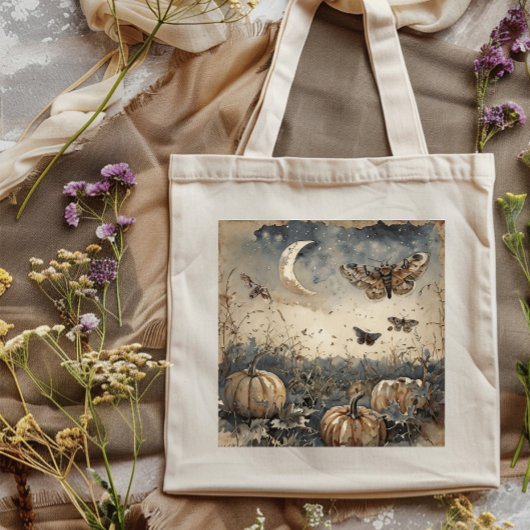 Moonlit Pumpkin Patch Canvas tas