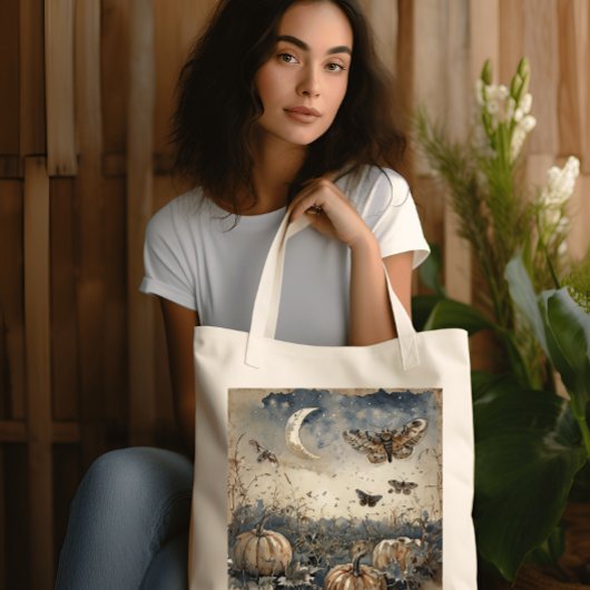 Moonlit Pumpkin Patch Canvas tas