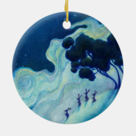 Moonlit Rabbits Keramisch Ornament