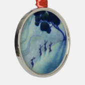 Moonlit Rabbits Metalen Ornament (Rechts)