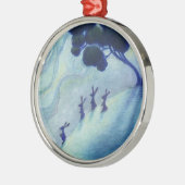 Moonlit Rabbits Metalen Ornament (Links)