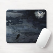 Moonlit Raven - Full Moon Art Muismat (Met muis)