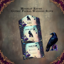 Moonlit Raven | Gotische bloemige trouwset. 