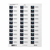 Moonlit Raven | Gotische bloemige trouwset. Etiket (Full Sheet)