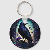 Moonlit Raven | Gotische bloemige trouwset. Sleutelhanger (Achterkant)