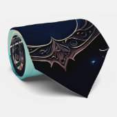 Moonlit Raven | Gotische bloemige trouwset. Stropdas (Opgerold)