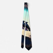 Moonlit Raven | Gotische bloemige trouwset. Stropdas (Achterkant)