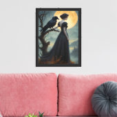Moonlit Raven Lady Art Canvas Afdruk (Insitu (Woonkamer))