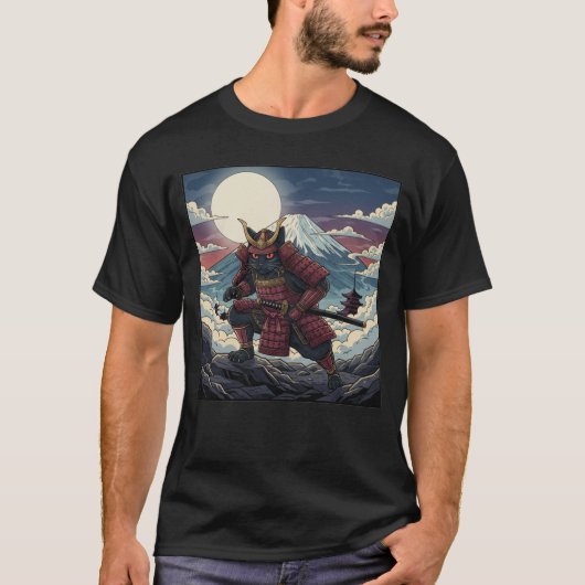 Moonlit Red Samurai T-shirt (Voorkant)