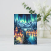 Moonlit reflecties: Nachtmeer met huizen Briefkaart (Staand voorkant)