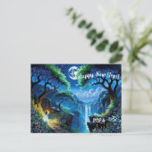 Moonlit Reflecties van Hoop Nieuwe Beginnings Feestdagenkaart (Staand voorkant)