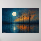 Moonlit Reflections - Bare Trees Poster (Voorkant)