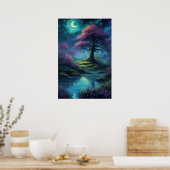 Moonlit Reverie, majestueuze boom Poster (Keuken)