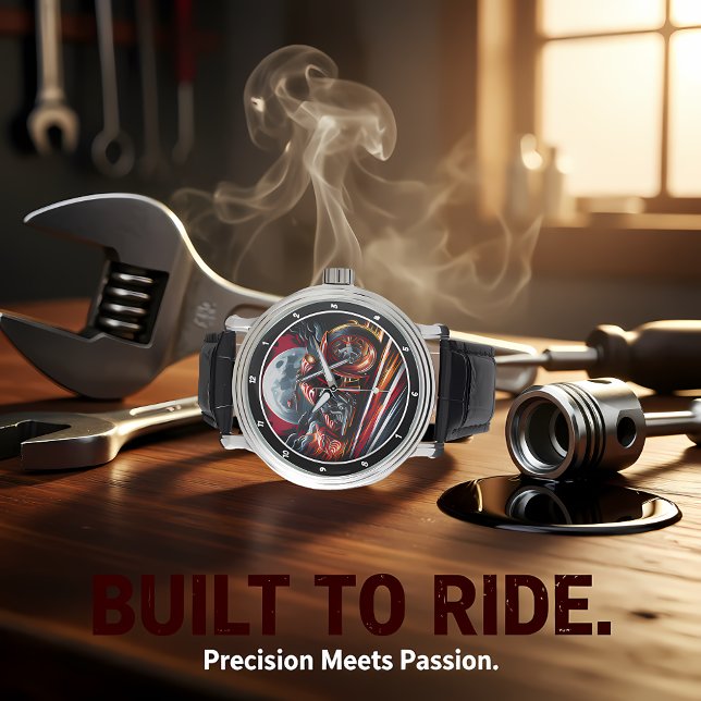 Moonlit Ride, Fiery Motorcycle Watch Horloge (Creator heeft geüpload)