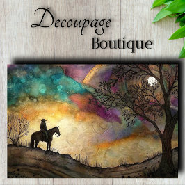 Moonlit Rider Decoupage Tissuepapier