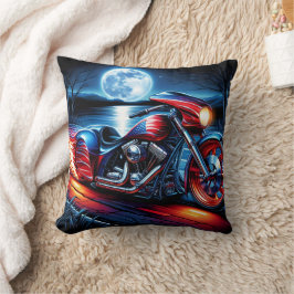 Moonlit rijden met vlag-versierde fiets kussen