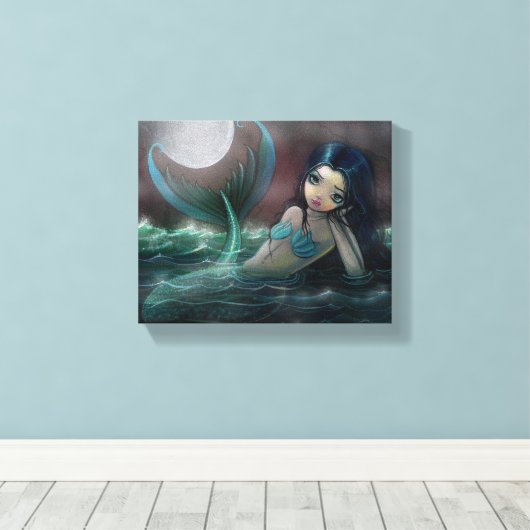Moonlit River Gallery verpakt Canvas Print (Insitu (Houten vloer))