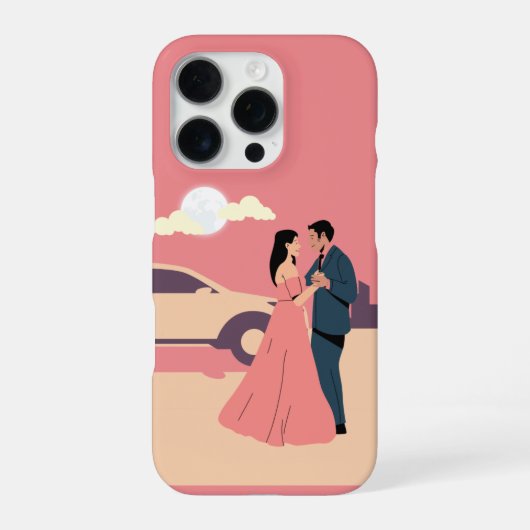Moonlit Romance – Elegant Couple iPhone Hoesje (Achterkant)