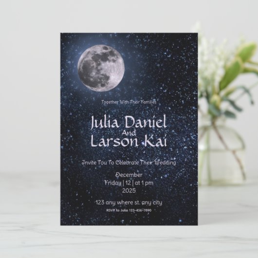 Moonlit Romance - Startbruiloft Kaart (Staand voorkant)