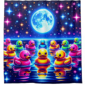 Moonlit Rubber Ducky Dream Douchegordijn (Voorkant)