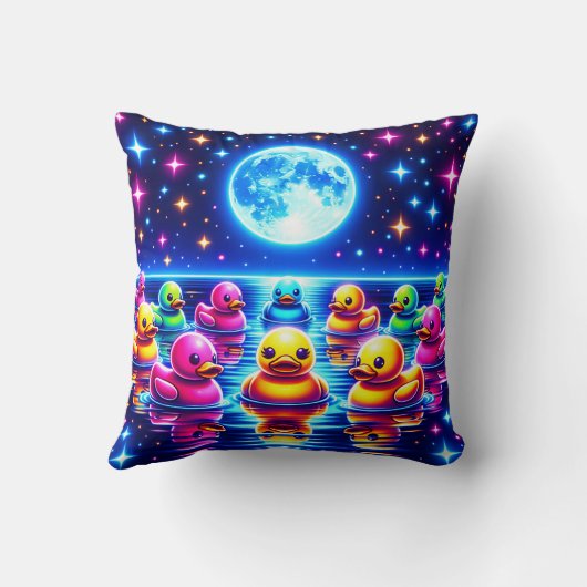 Moonlit Rubber Ducky Dream Kussen (Achterkant)