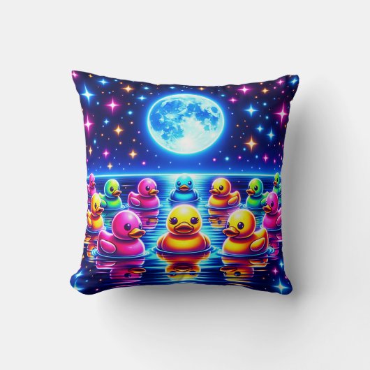 Moonlit Rubber Ducky Dream Kussen (Voorkant)