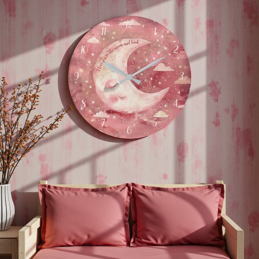 Moonlit Rustic Red Nursery & Kids' Room Grote Klok