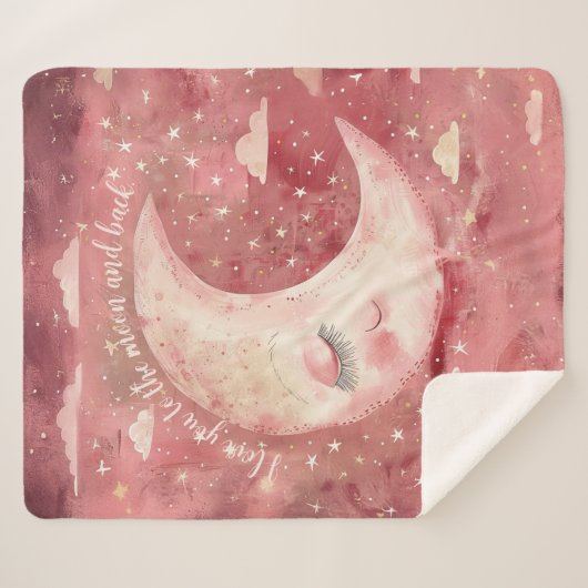 Moonlit Rustic Red Nursery & Kids' Room Sherpa Deken (Voorkant (horizontaal))