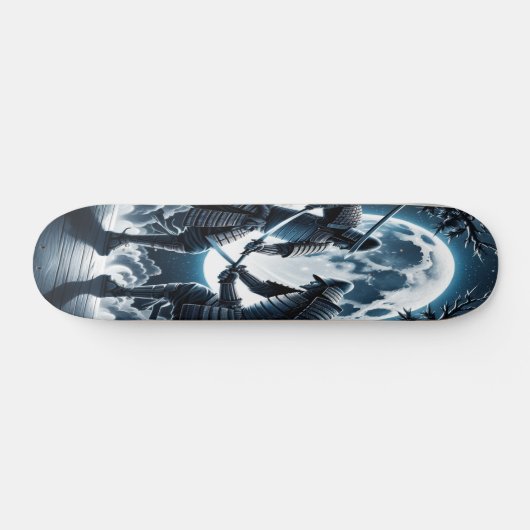 Moonlit Samurai Duel Persoonlijk Skateboard (Horizontaal)