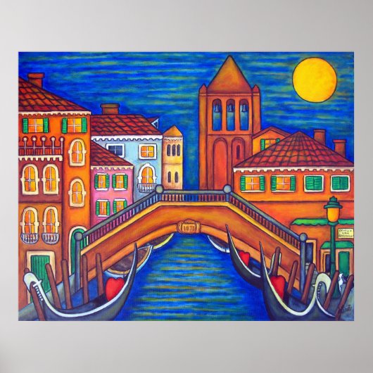 Moonlit San Barnaba, Venetië van Lisa Lorenz Poster (Voorkant)
