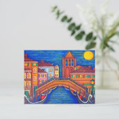 Moonlit San Barnaba, Venice Post Card Briefkaart (Staand voorkant)