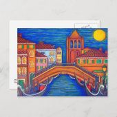 Moonlit San Barnaba, Venice Post Card Briefkaart (Voorkant / Achterkant)