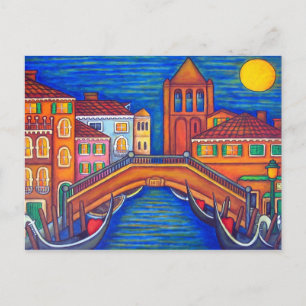 Moonlit San Barnaba, Venice Post Card Briefkaart
