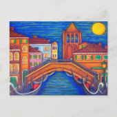 Moonlit San Barnaba, Venice Post Card Briefkaart (Voorkant)