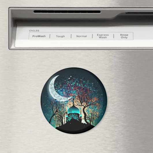 Moonlit Sanctuary Islamic Masjid Fridge Magnet (Insitu (Vaatwasser))