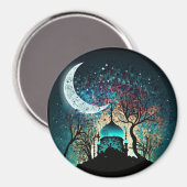 Moonlit Sanctuary Islamic Masjid Fridge Magnet (Voorkant / Achterkant)