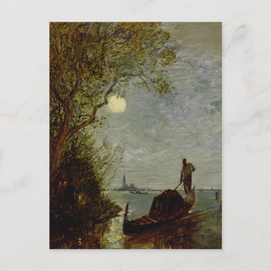 Moonlit Scene met Gondola Briefkaart (Voorkant)