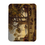 Moonlit Scene of Indian Figures and Elephants amon Magneet (Verticaal)