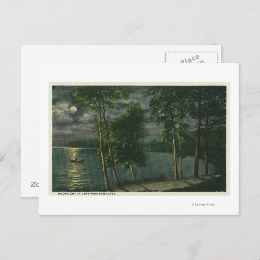 Moonlit Scene op het meer Briefkaart (Voorkant / Achterkant)