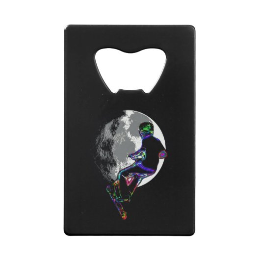 Moonlit Scooter Champ - Scooter Boy Artwork Creditkaart Flessenopener (Voorkant)