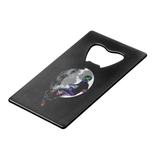 Moonlit Scooter Champ - Scooter Boy Artwork Creditkaart Flessenopener (Achterkant Gekanteld)