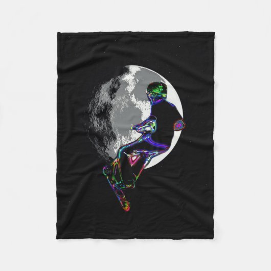 Moonlit Scooter Champ - Scooter Boy Artwork Fleece Deken (Voorkant)