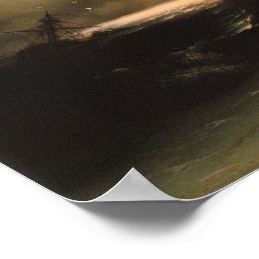 Moonlit Seascape With Shipwreck Poster (Hoek)