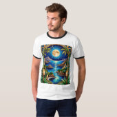 Moonlit Seaside Sanctuary Fantasy Art Tshirt (Voorkant volledig)