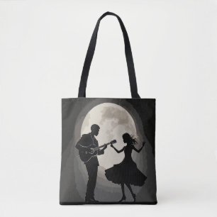 Moonlit Serenade: Silhouette Romance Dans Tote Bag