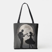 Moonlit Serenade: Silhouette Romance Dans Tote Bag (Achterkant)