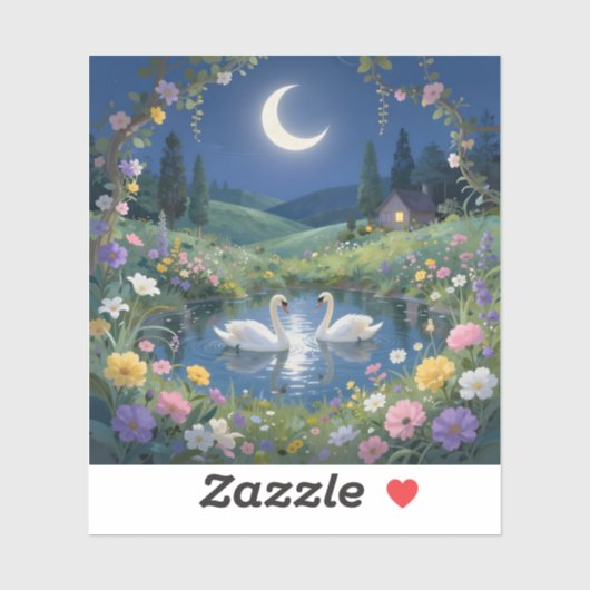 Moonlit Serenade - Square Vinyl Sticker (Vel)